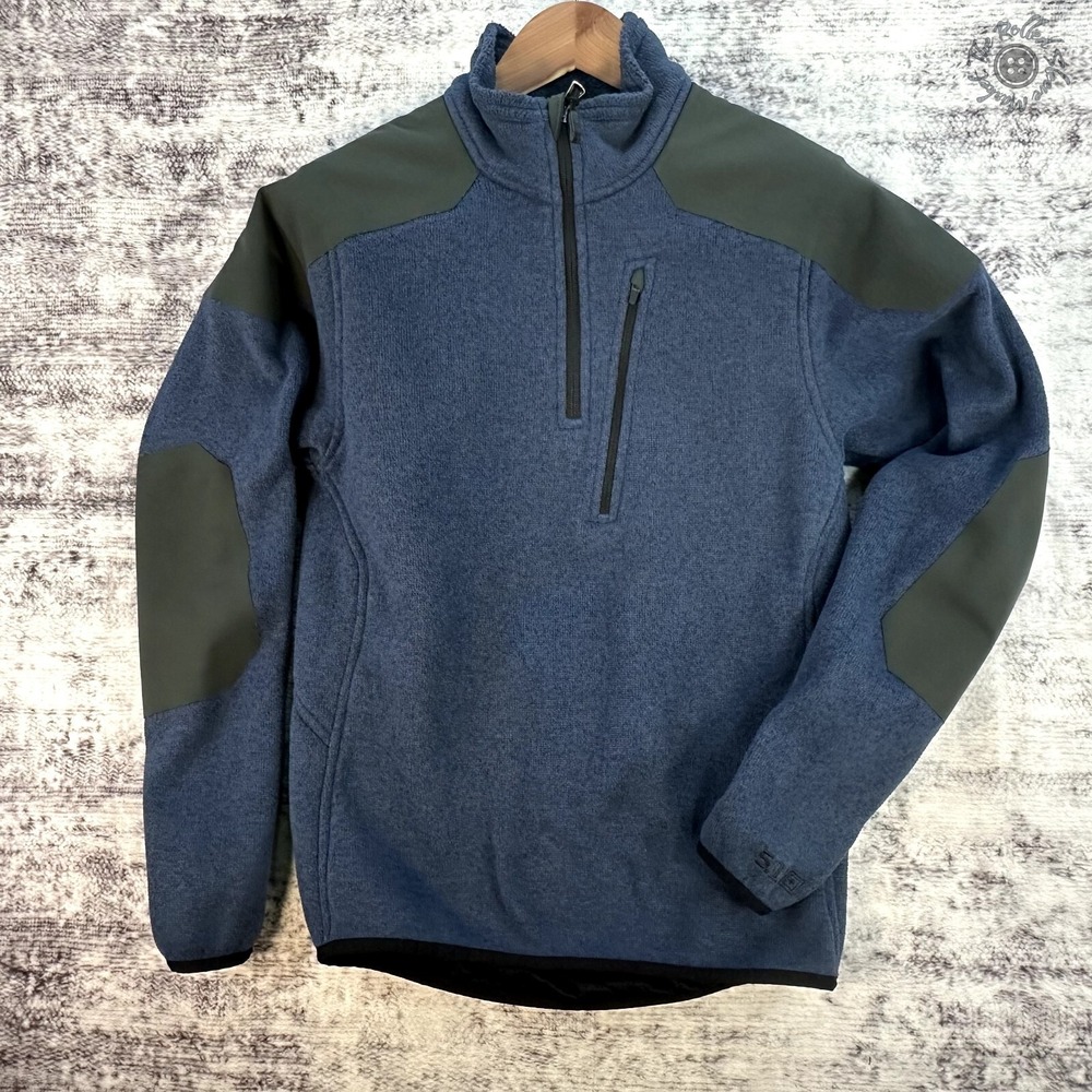 5.11 Tactical Series Utility Job Fleece 1/4 Zip Padded Blue Pullover Men's Small
